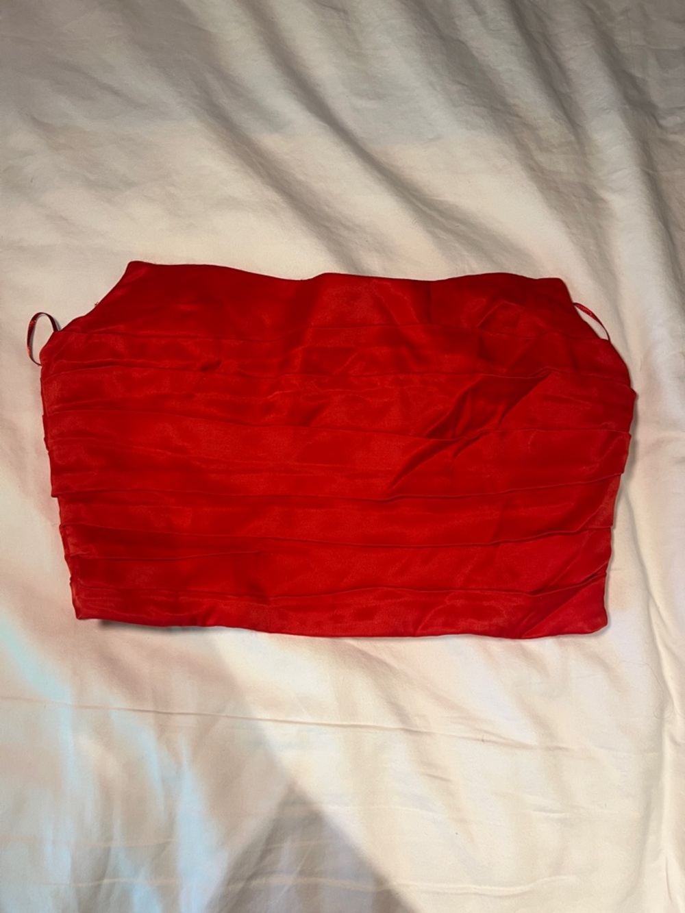 Zara Red Strapless Ruched Top